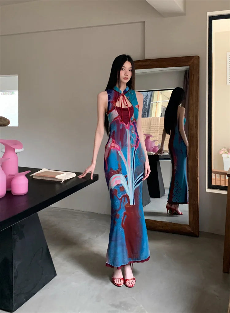 Priya Jewel Tone Color Maxi Dress