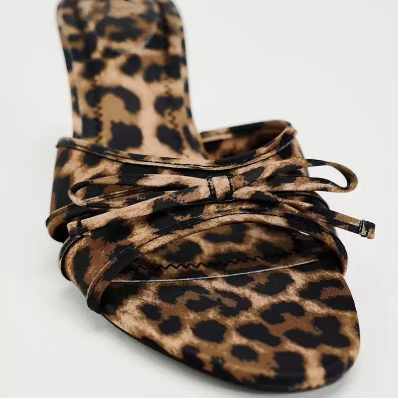 Leona Leopard Print Mule Heels