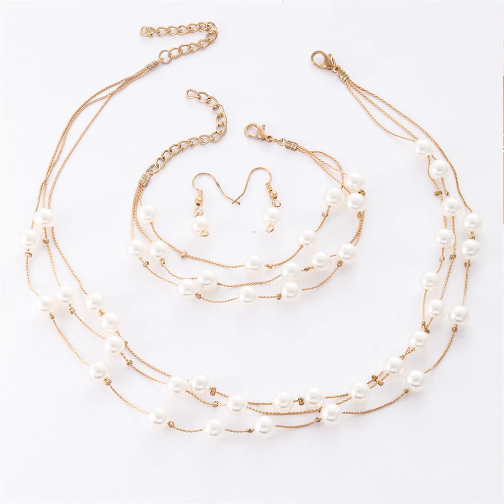 Sienna Faux Pearl Jewelry Set