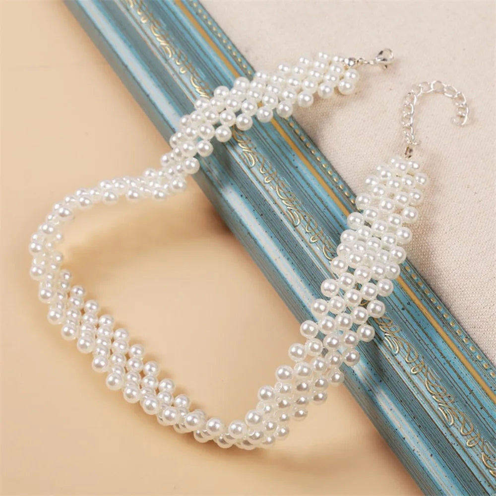 Aria Faux Pearl Choker Necklace