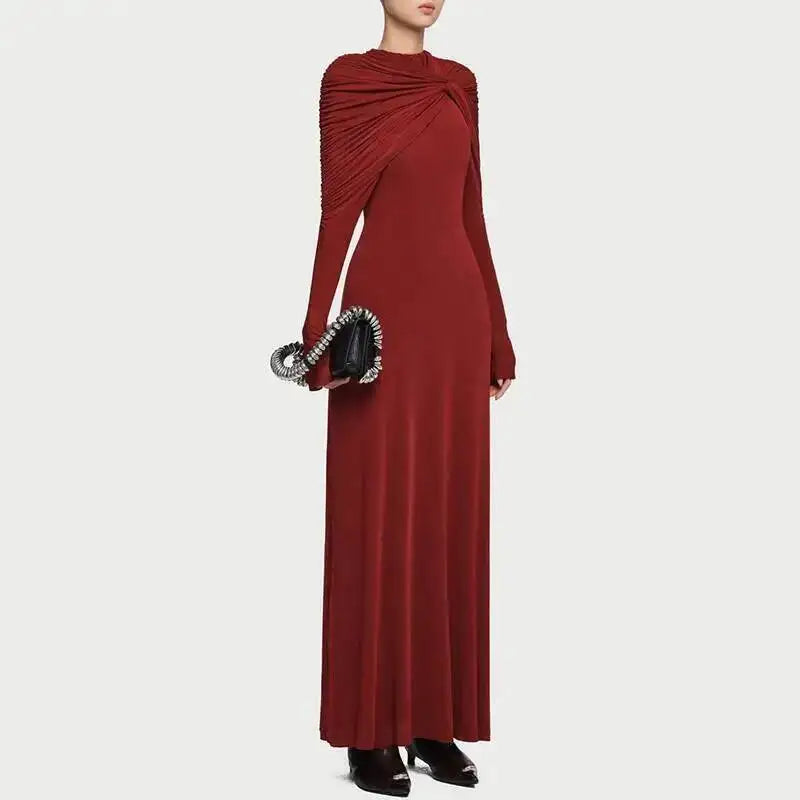 Falisha Wrap Long Sleeve Gown