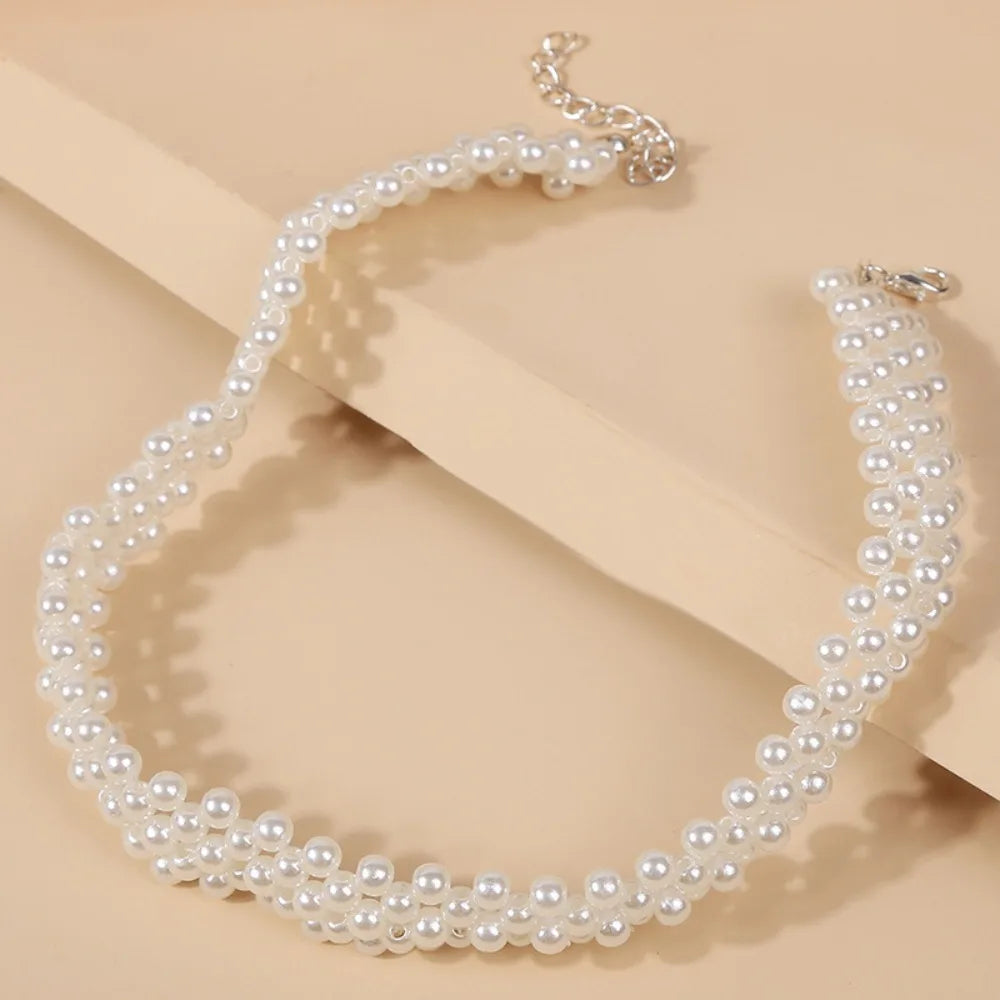 Aria Faux Pearl Choker Necklace