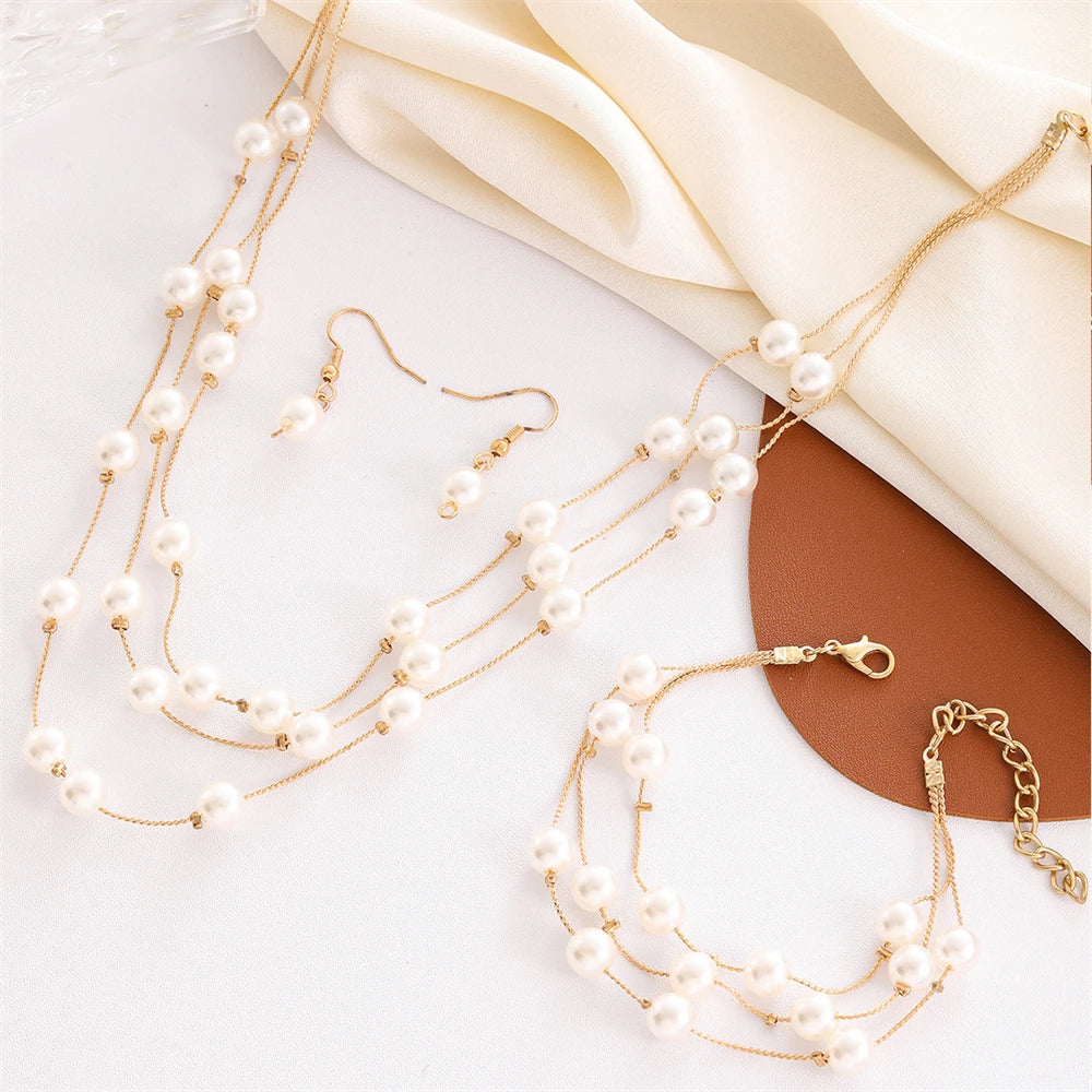 Sienna Faux Pearl Jewelry Set