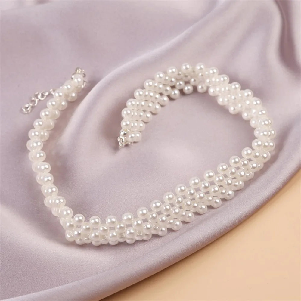 Aria Faux Pearl Choker Necklace