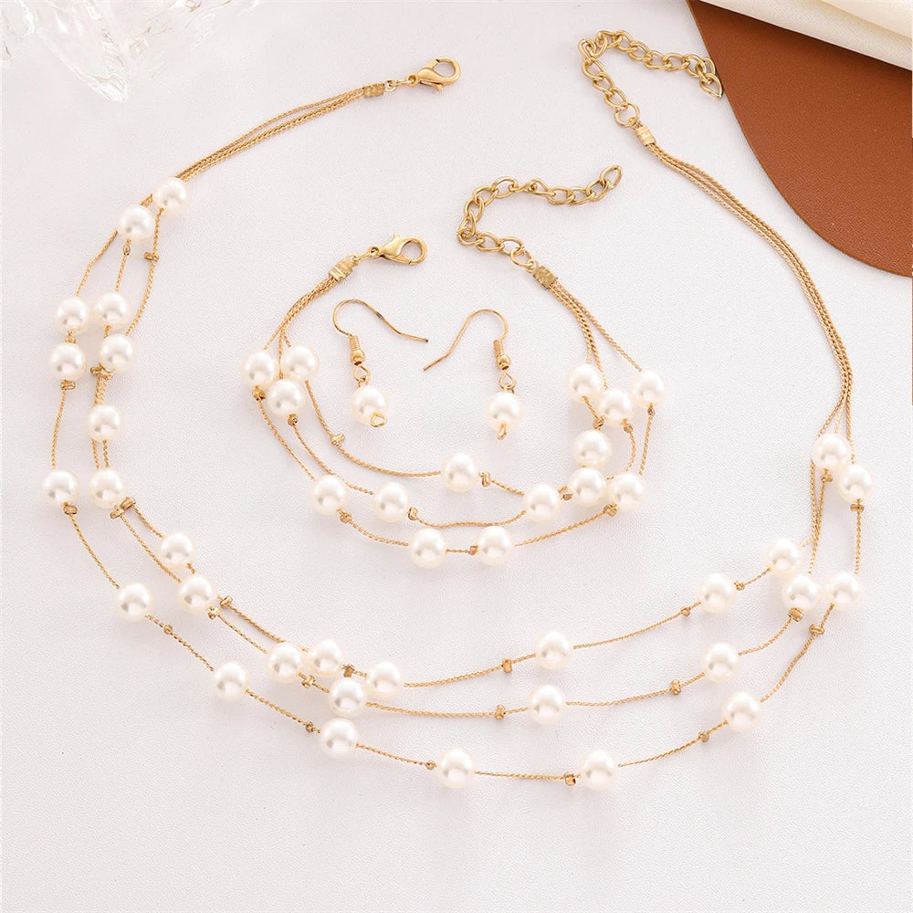 Sienna Faux Pearl Jewelry Set