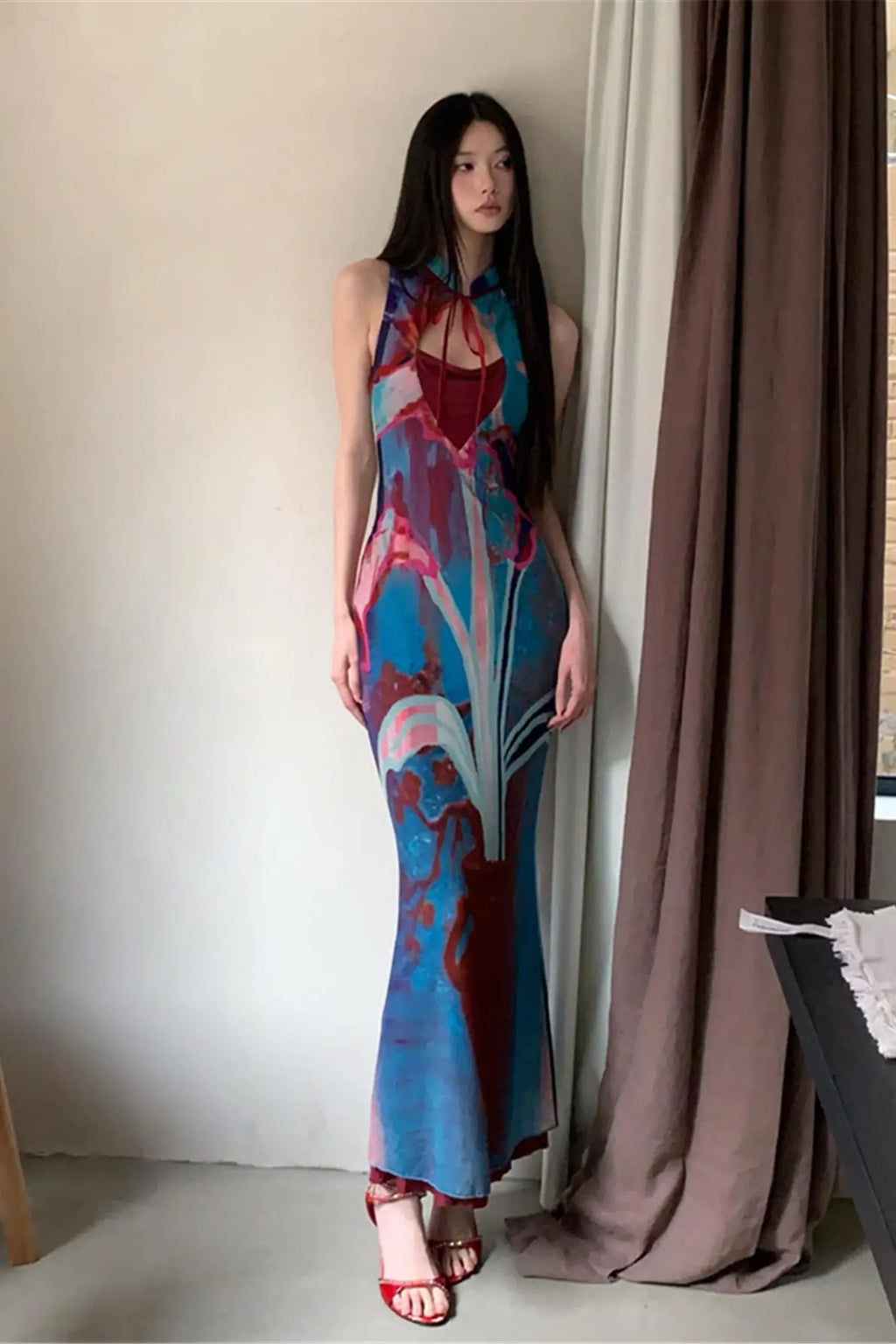 Priya Jewel Tone Color Maxi Dress