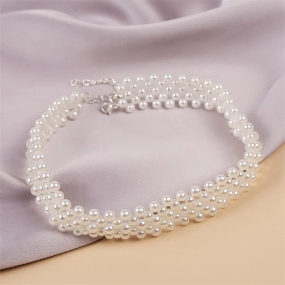 Aria Faux Pearl Choker Necklace