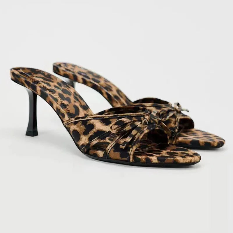 Leona Leopard Print Mule Heels