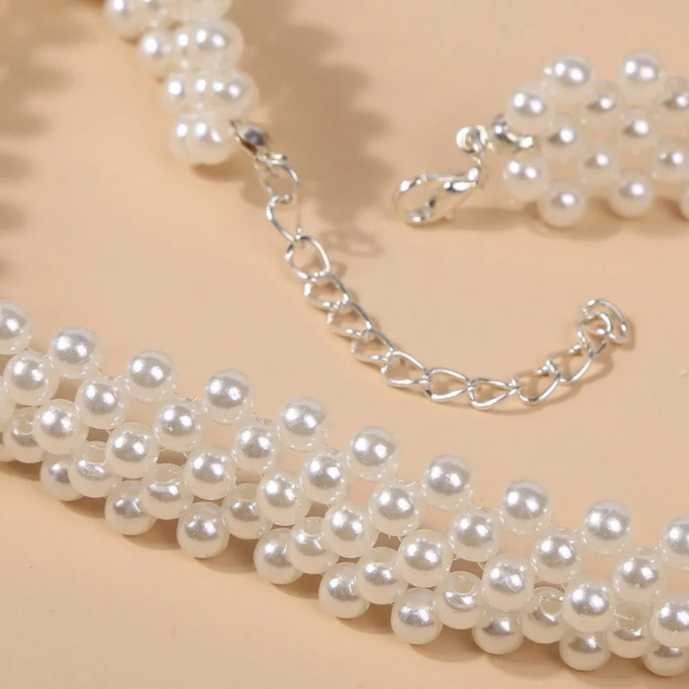 Aria Faux Pearl Choker Necklace