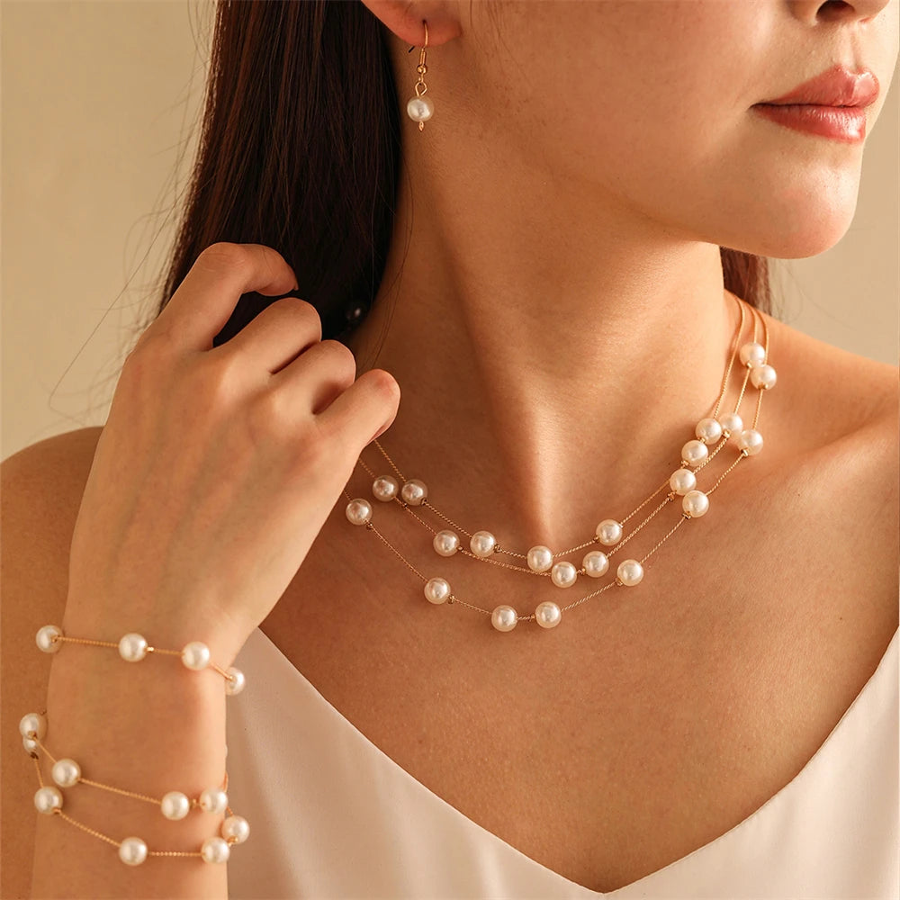 Sienna Faux Pearl Jewelry Set