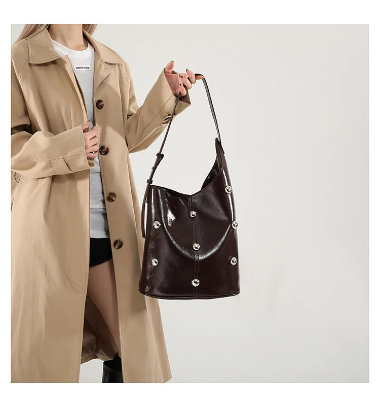 Sofia Embellished Shoulder Bucket Bag