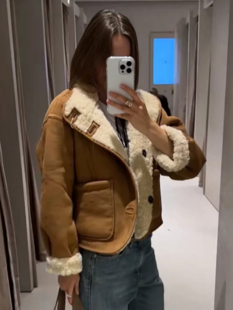 Cynthia Reversible Button Up Winter Jacket