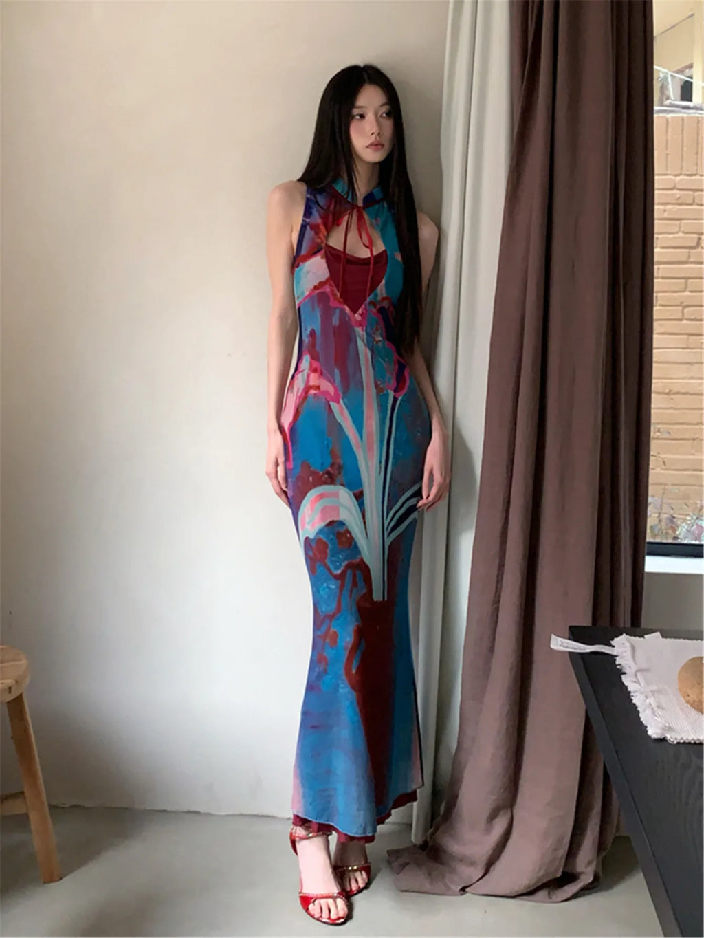 Priya Jewel Tone Color Maxi Dress