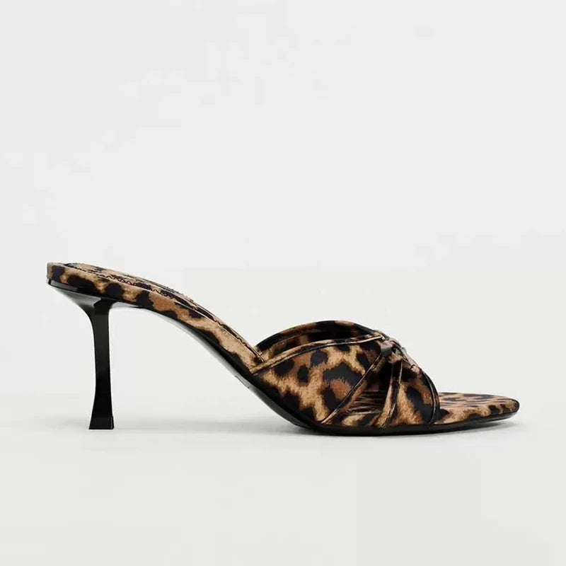 Leona Leopard Print Mule Heels