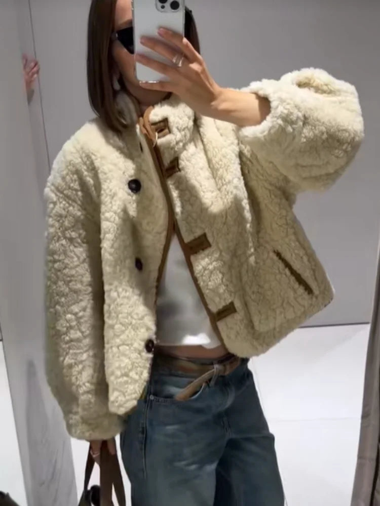 Cynthia Reversible Button Up Winter Jacket