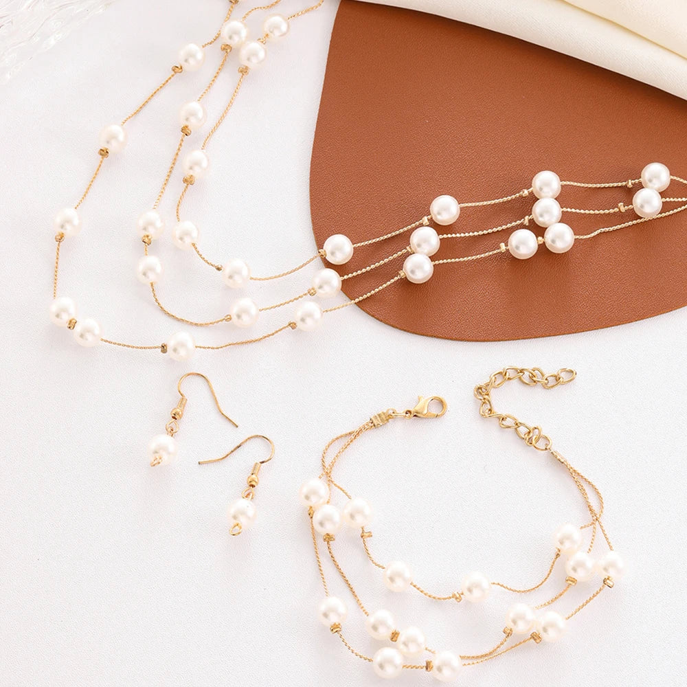 Sienna Faux Pearl Jewelry Set