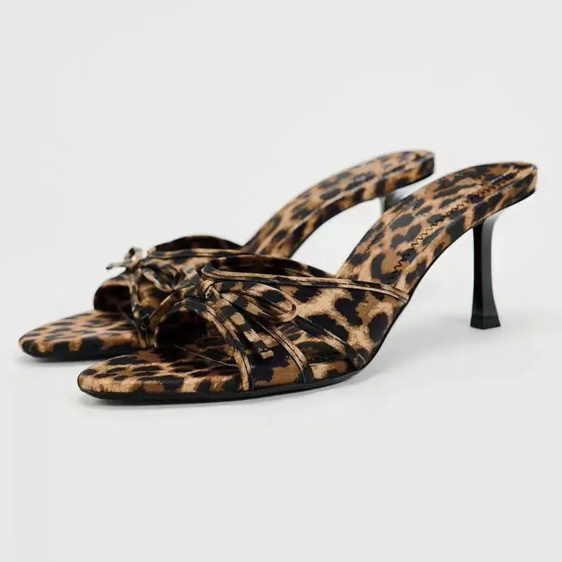 Leona Leopard Print Mule Heels