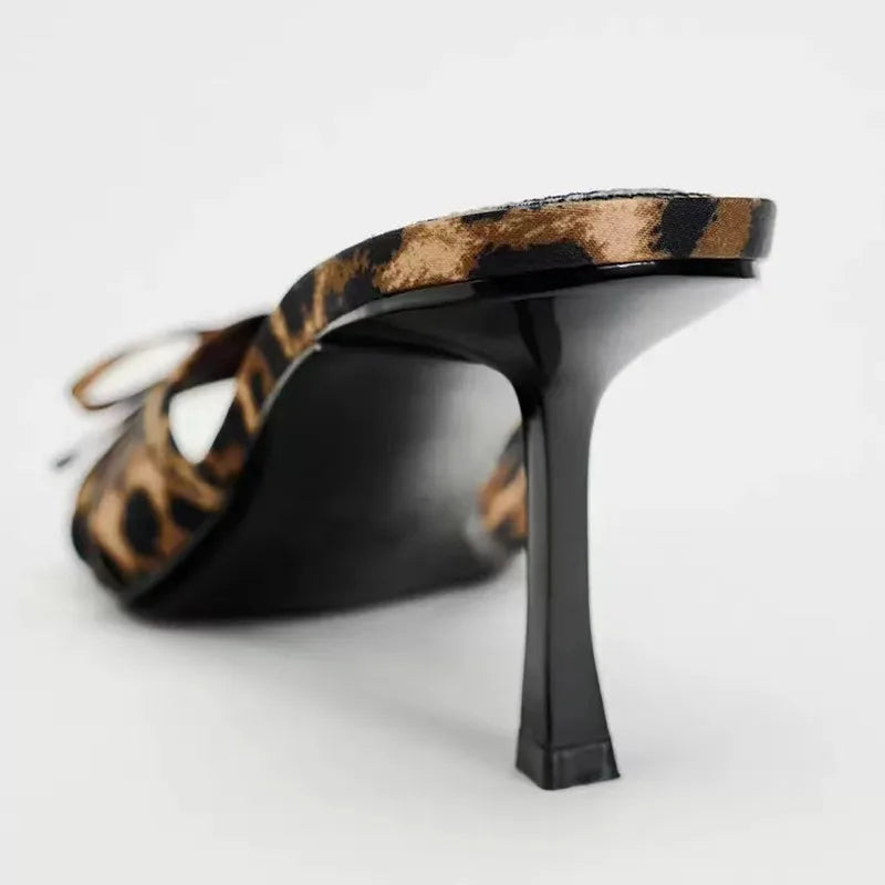 Leona Leopard Print Mule Heels