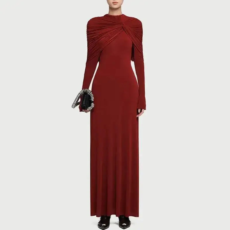 Falisha Wrap Long Sleeve Gown